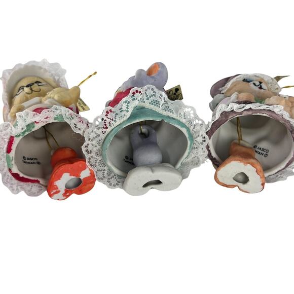 Jasco Caring Critters Chimer Bells Christmas Ornaments Set Of 6 Hand Painted - Picture 10 of 15